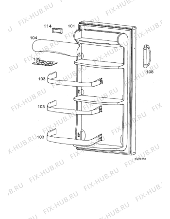 Взрыв-схема холодильника Zanussi ZC252R - Схема узла Door 003